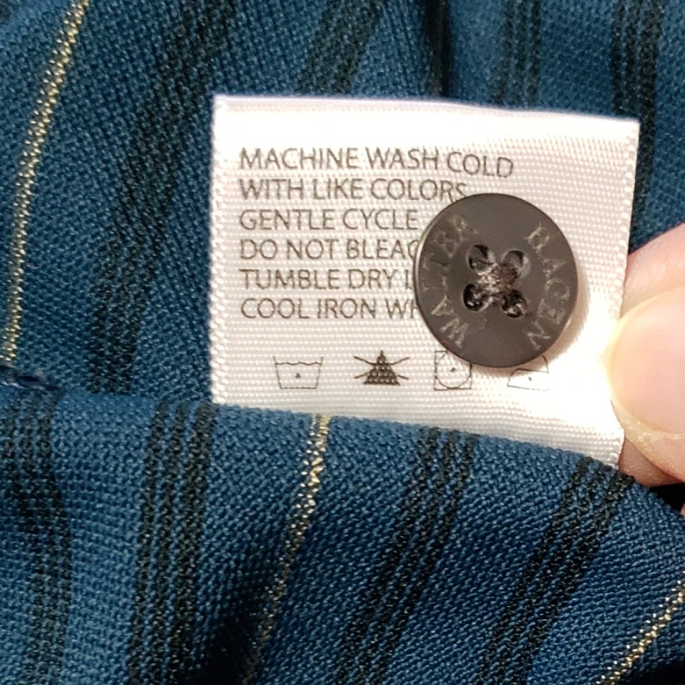 *SOLD* Walter Hagen Teal Striped Long Sleeve Polo XL - Picture 6 of 9